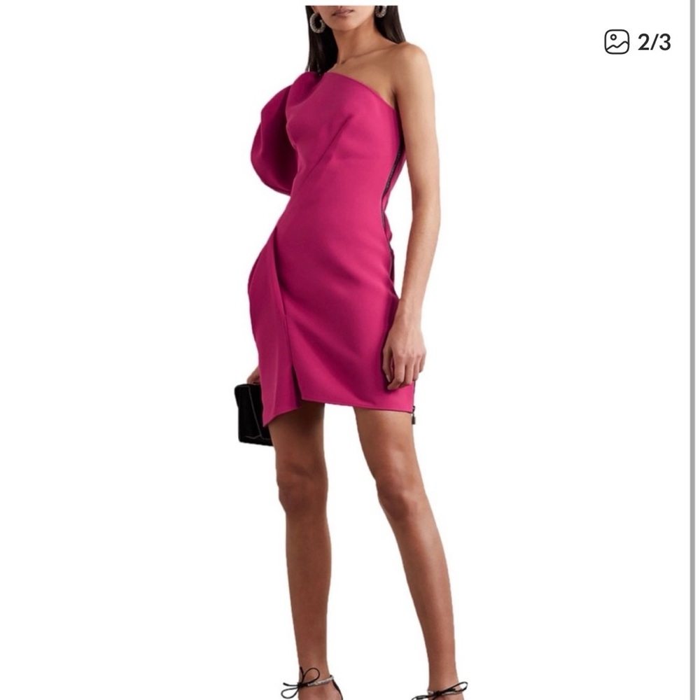 Maticevski Fuchsia One-Shoulder Dress